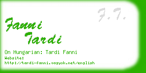 fanni tardi business card